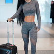 Load image into Gallery viewer, Women Sports Set Seamless Fitness Crop-top